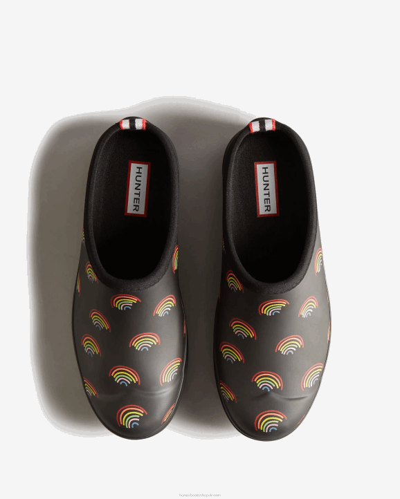 UK Hunter Women Play Mini Rainbow Clogs Mini Rainbow Print 28BV268