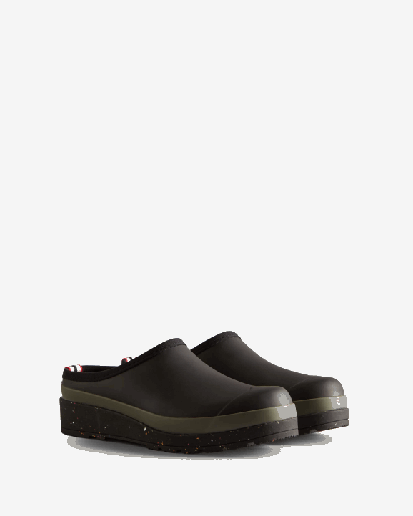 UK Hunter Women Play Speckle Sole Clogs Black/Urban Grey 28BV267