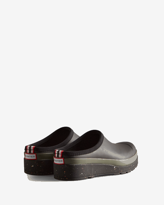 UK Hunter Women Play Speckle Sole Clogs Black/Urban Grey 28BV267