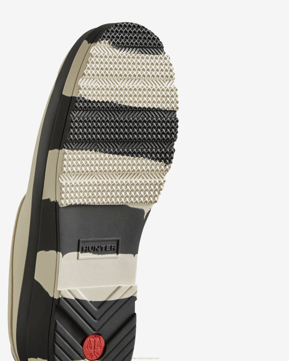 UK Hunter Women Play Striped Sole Clogs White Willow/Black 28BV250