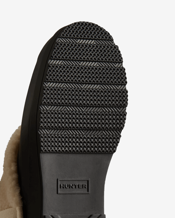 UK Hunter Women Play Vegan Shearling Insulated Clogs Black 28BV258