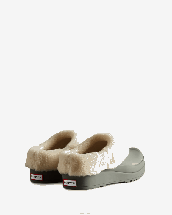 UK Hunter Women Play Vegan Shearling Insulated Clogs Urban Grey 28BV329