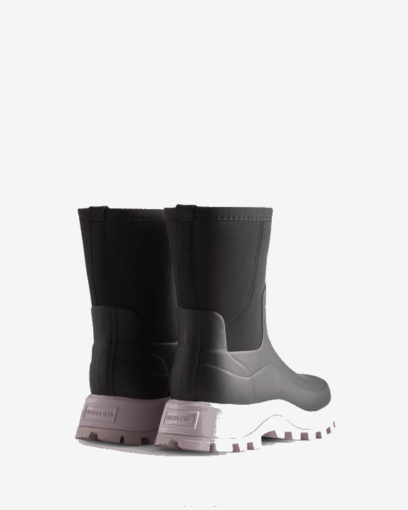 UK Hunter Women City Explorer Short Neoprene Boots Black/Tempered Mauve 28BV163