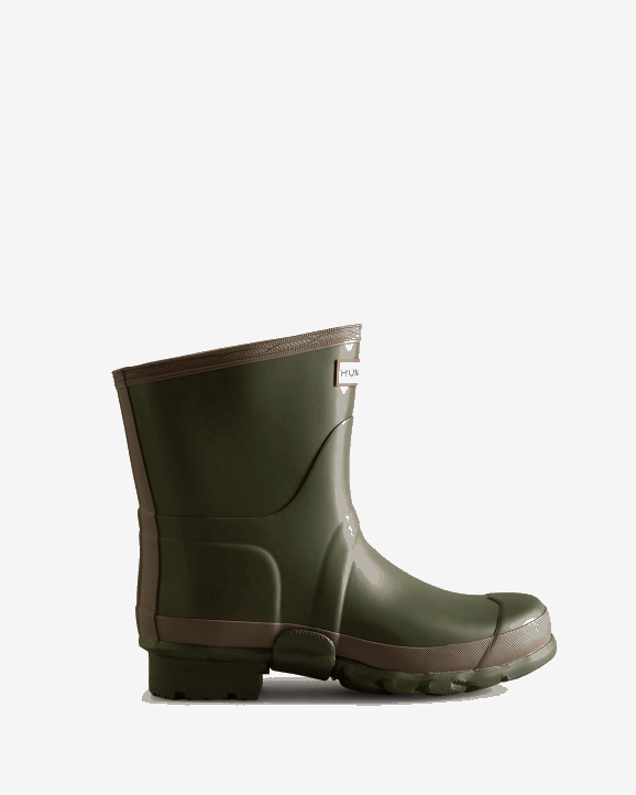 UK Hunter Women Gardener Short Rain Boot Dark Olive/Clay 28BV81