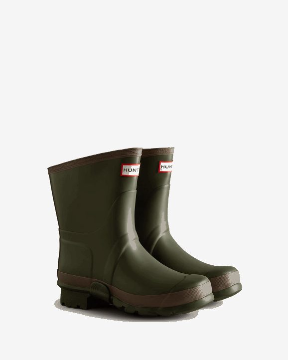 UK Hunter Women Gardener Short Rain Boot Dark Olive/Clay 28BV81