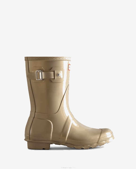 UK Hunter Women Nebula Short Rain Boots Pale Gold 28BV156