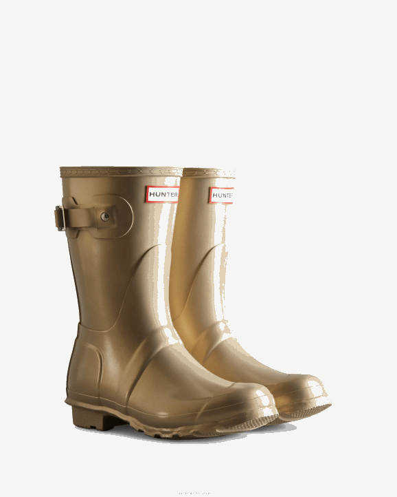UK Hunter Women Nebula Short Rain Boots Pale Gold 28BV156