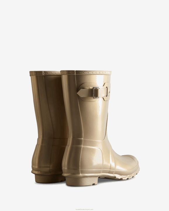 UK Hunter Women Nebula Short Rain Boots Pale Gold 28BV156