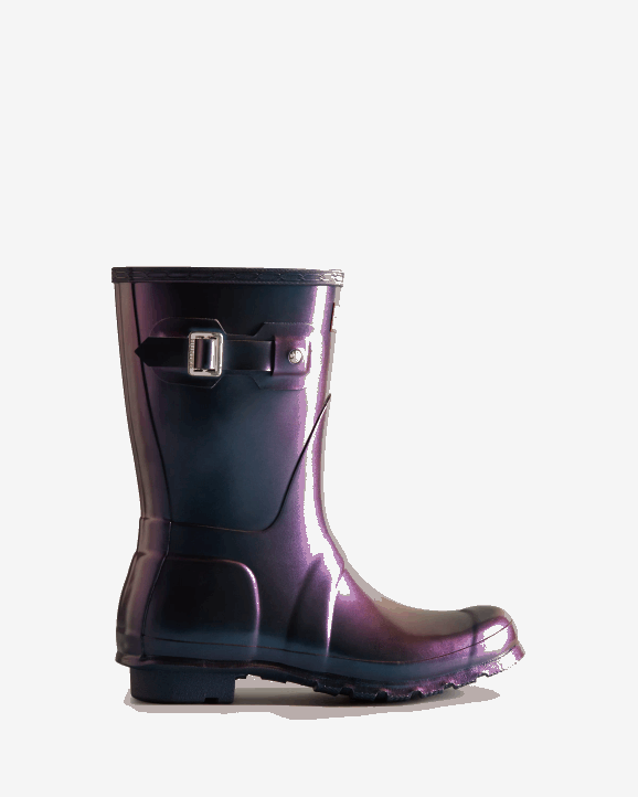 UK Hunter Women Nebula Short Rain Boots Stornoway Blue 28BV311