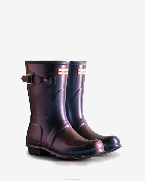 UK Hunter Women Nebula Short Rain Boots Stornoway Blue 28BV311
