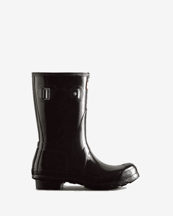 UK Hunter Women Original Short Gloss Rain Boots Black 28BV15