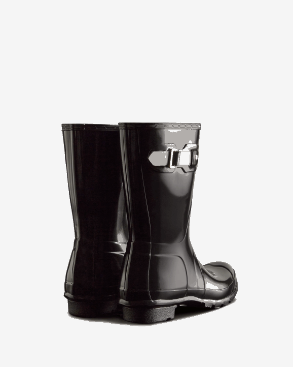 UK Hunter Women Original Short Gloss Rain Boots Black 28BV15