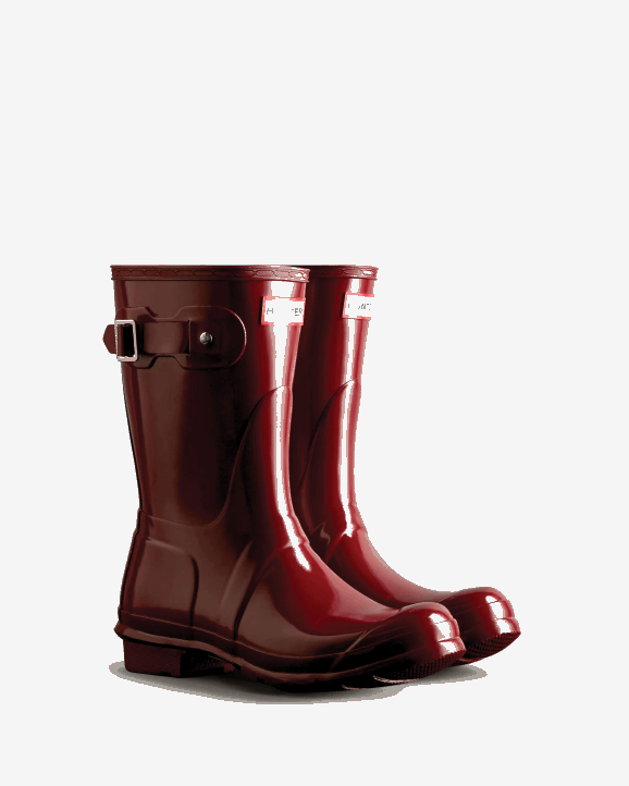 UK Hunter Women Original Short Gloss Rain Boots Fall Red 28BV305