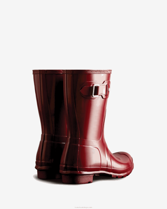 UK Hunter Women Original Short Gloss Rain Boots Fall Red 28BV305