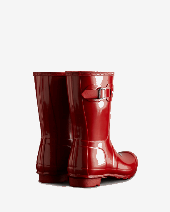 UK Hunter Women Original Short Gloss Rain Boots Military Red 28BV74