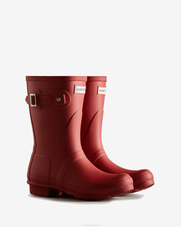 UK Hunter Women Original Short Rain Boots Military Red 28BV19