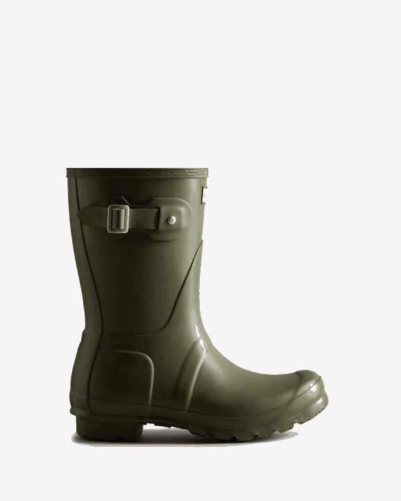 UK Hunter Women Original Short Rain Boots Olive Leaf 28BV76