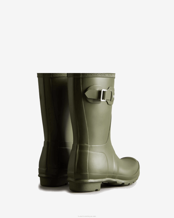 UK Hunter Women Original Short Rain Boots Olive Leaf 28BV76
