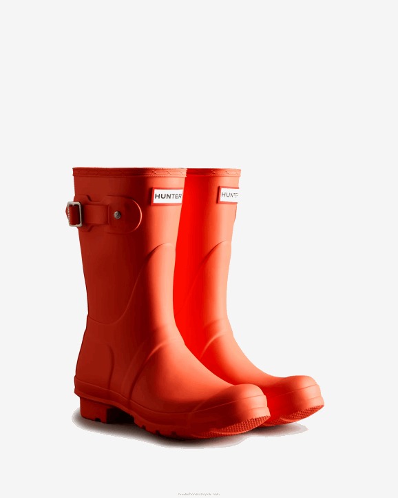 UK Hunter Women Original Short Rain Boots Sun-Cup Orange 28BV306
