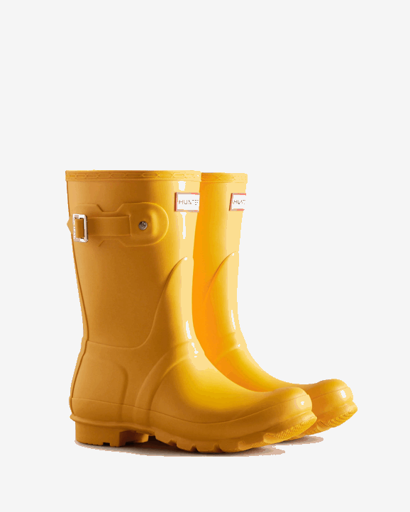 UK Hunter Women Original Short Rain Boots Yellow 28BV77