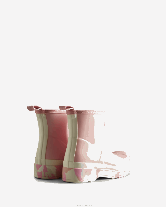UK Hunter Women Play Short Colour Splash Sole Rain Boots Faded Rose/Shaded White/Pink Fizz/Skimming Stone 28BV164