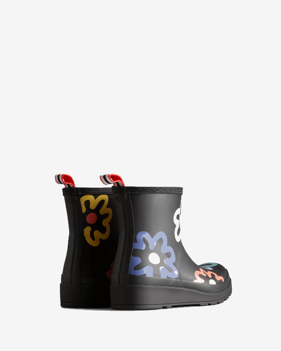 UK Hunter Women Play Short Flower Pop Print Rain Boots Flower Pop Print 28BV90