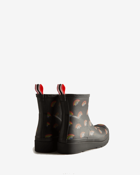 UK Hunter Women Play Short Mini Rainbow Rain Boots Mini Rainbow Print 28BV179