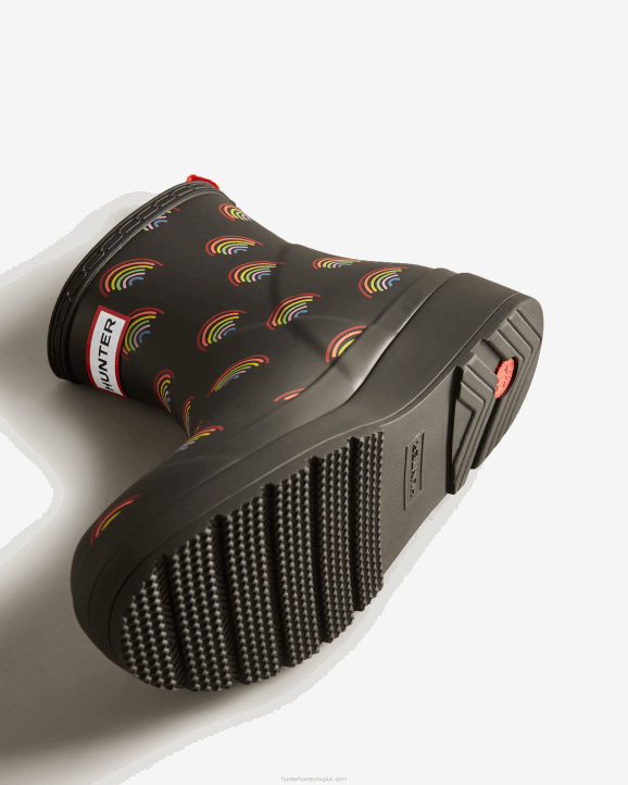 UK Hunter Women Play Short Mini Rainbow Rain Boots Mini Rainbow Print 28BV179