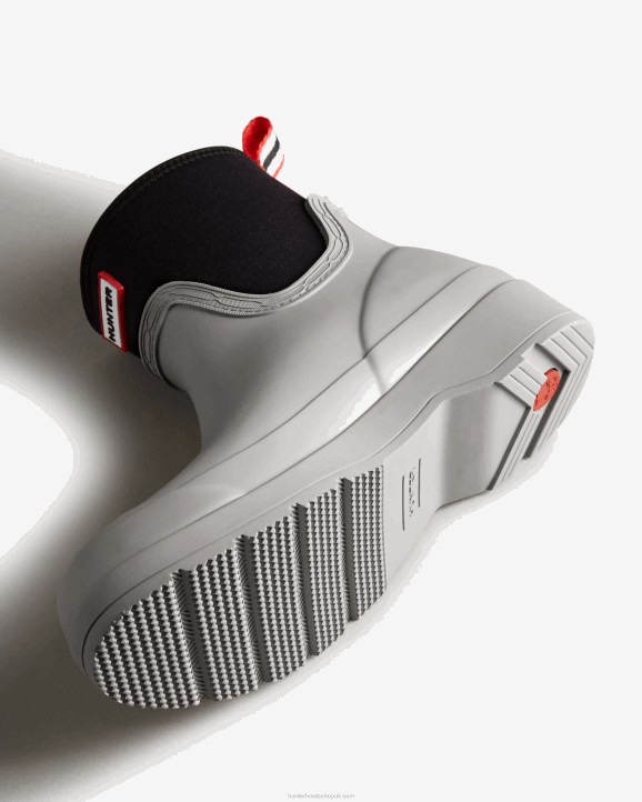 UK Hunter Women Play Short Neoprene Rain Boots Steall Light Grey 28BV308