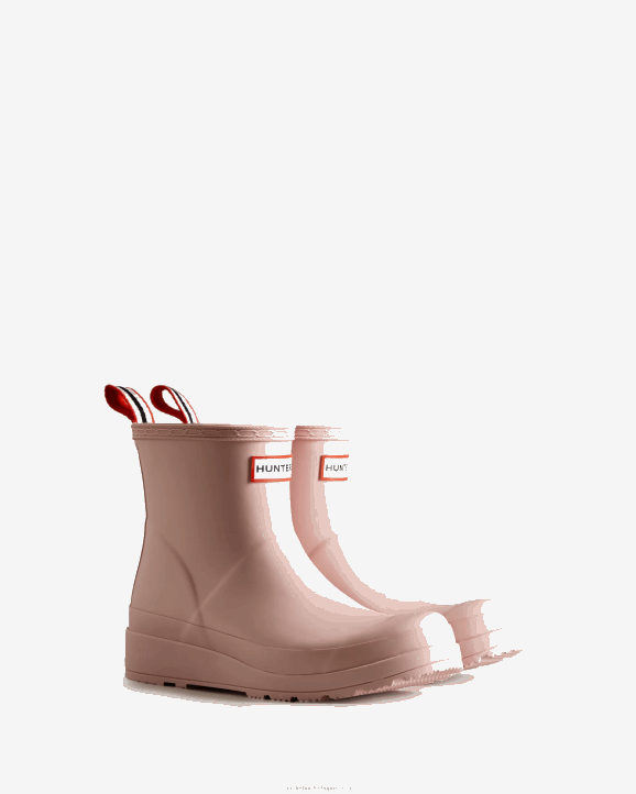UK Hunter Women Play Short Rain Boots Azalea Pink 28BV82