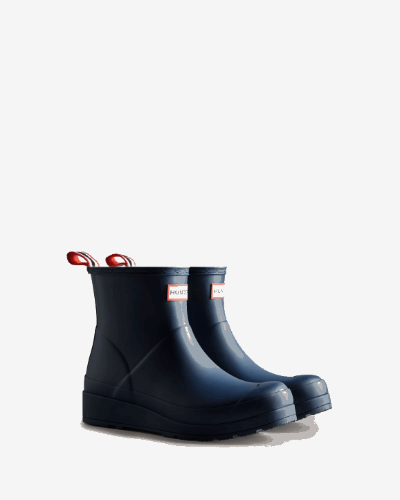 UK Hunter Women Play Short Rain Boots Kerhuelen Navy 28BV214