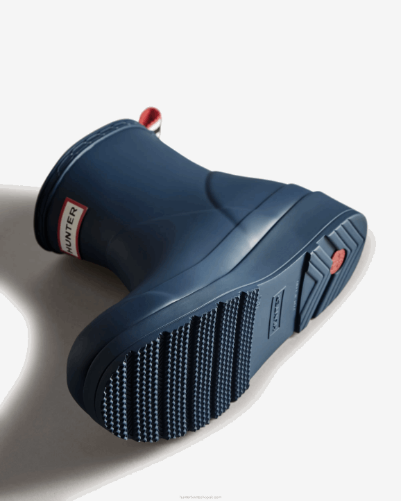 UK Hunter Women Play Short Rain Boots Kerhuelen Navy 28BV214