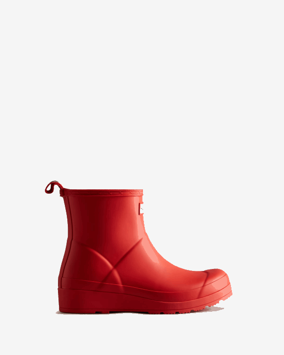 UK Hunter Women Play Short Rain Boots Logo Red 28BV33