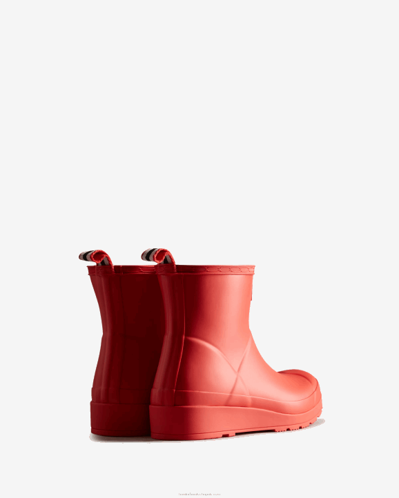 UK Hunter Women Play Short Rain Boots Logo Red 28BV33