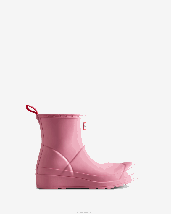 UK Hunter Women Play Short Rain Boots Pink Fizz 28BV34