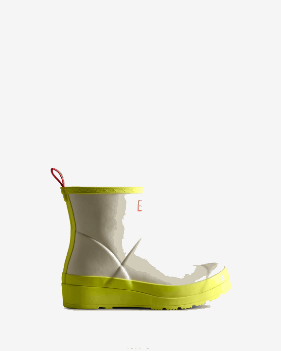 UK Hunter Women Play Short Rain Boots Shaded White/Zesty Yellow 28BV35