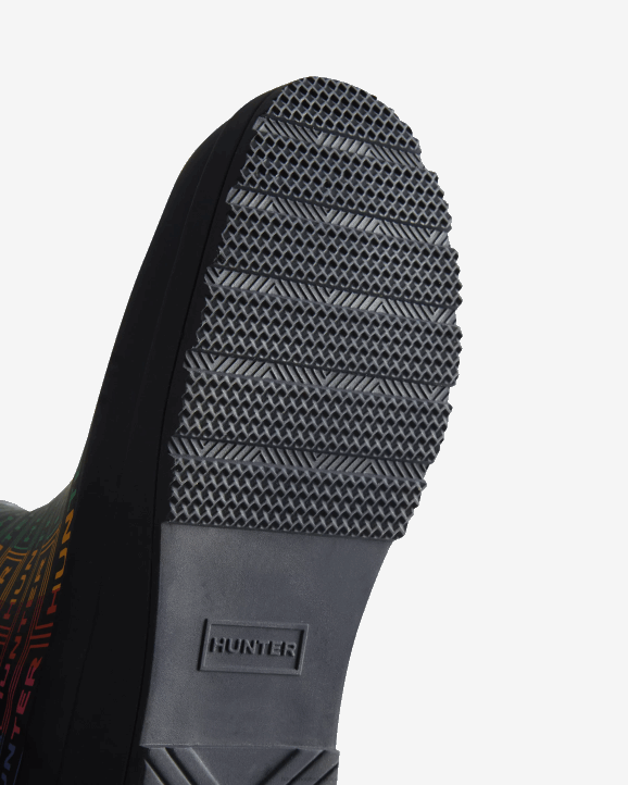 UK Hunter Women Play Short Rainbow Logo Print Rain Boots Hunter Logo Rainbow Xray Navy 28BV315