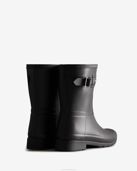 UK Hunter Women Refined Slim Fit Short Rain Boots Black 28BV45