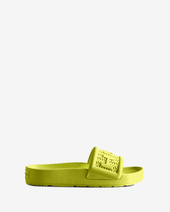 UK Hunter Women Bloom Slides Zesty Yellow 28BV238