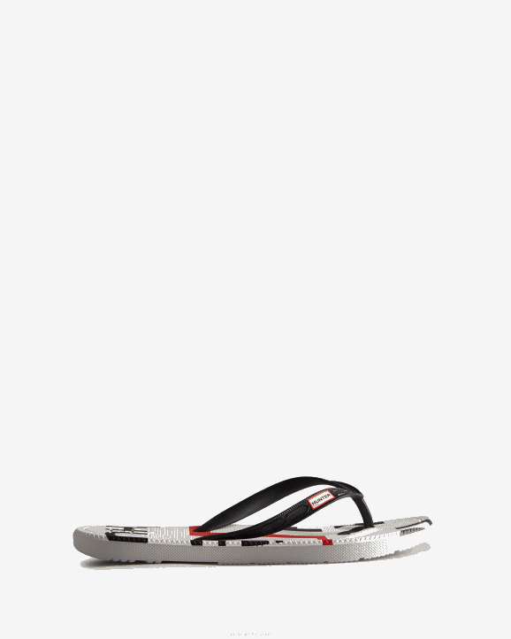 UK Hunter Women Exploded Logo Flip Flops Black 28BV283