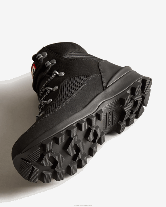 UK Hunter Women Explorer Insulated Lace-Up Commando Boots Black 28BV299