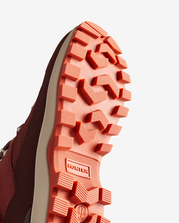 UK Hunter Women Explorer Insulated Lace-Up Commando Boots Muted Berry/Ruskea Brown/Fall Red 28BV272