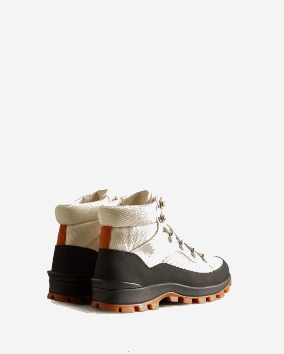 UK Hunter Women Explorer Insulated Lace-Up Commando Boots White Willow/Cosy Cream/Black 28BV330