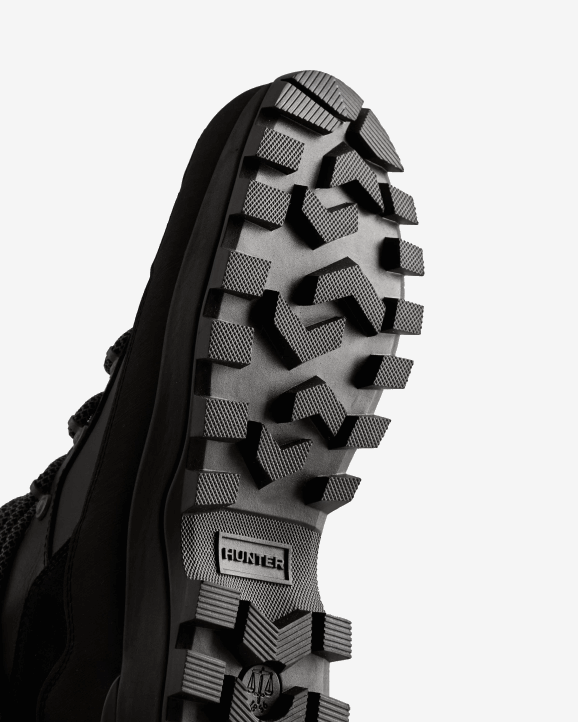 UK Hunter Women Explorer Insulated Lace-Up Leather Commando Boots Black 28BV298