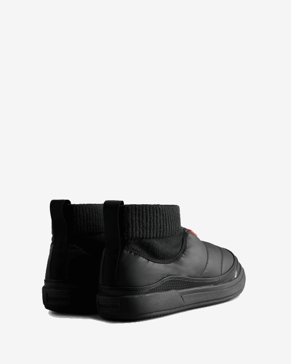 UK Hunter Women In/Out Insulated Knitted Cuff Slipper Boot Black 28BV302