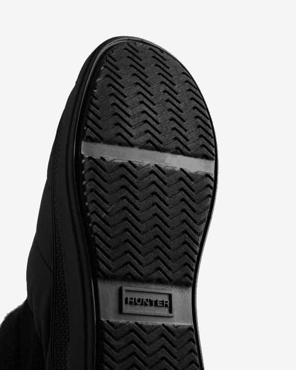 UK Hunter Women In/Out Insulated Knitted Cuff Slipper Boot Black 28BV302