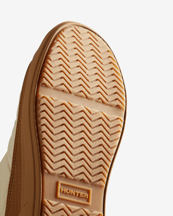 UK Hunter Women In/Out Insulated Knitted Cuff Slipper Boot White Willow/Gum 28BV147