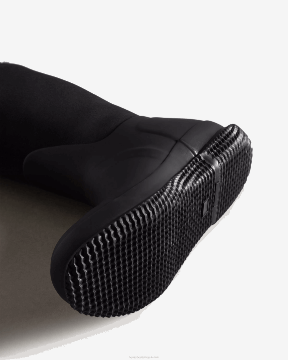 UK Hunter Women Insulated Roll Top Vegan Shearling Boots Black 28BV274