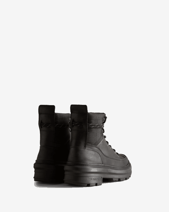 UK Hunter Women Rebel Explorer Leather Commando Boots Black 28BV153