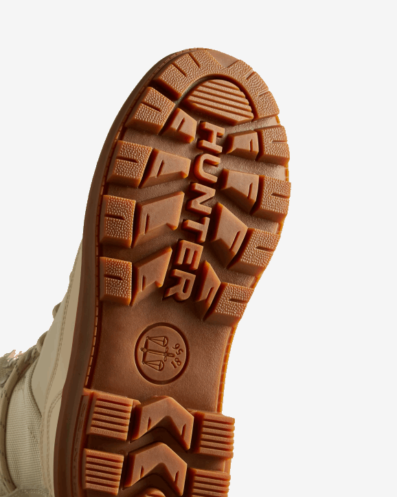 UK Hunter Women Rebel Explorer Leather Commando Boots Shaded White/Gum 28BV254